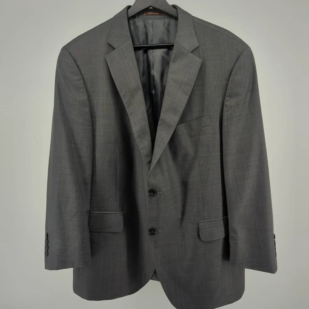 Peter Millar Blazer 44S Gray Wool Sport Coat Made in Canada Union Tailored‎ Mens